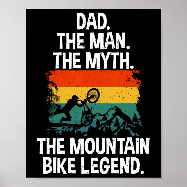 Póster Papá de bicicleta de montaña Papá de MTB  (Frente)