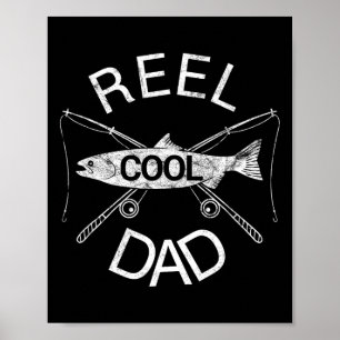 Póster Papa de carrete Papá pescador Chiste de papá Cool
