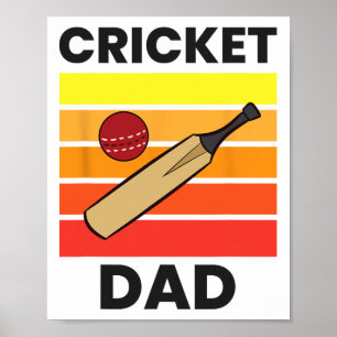 Póster Papá de críquet divertido padre de críquet