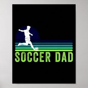 Póster Papá de Fútbol Vintage Fútbol 4 Camiseta 