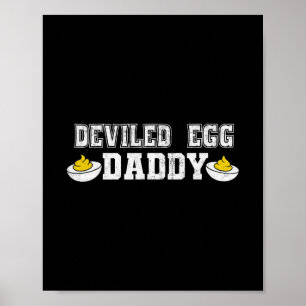 Póster Papá de huevo endiablado Retro Divertido Día de Ac