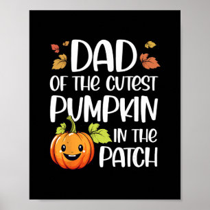 Póster Papá de la calabaza más linda del parche de Hallow