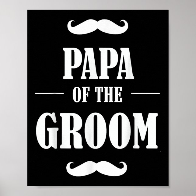 Póster Papá De La Camiseta De Groom T Graciosa Boda Bache (Frente)