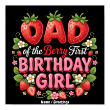 Papá de la Cumpleañera Fresa del Primer Cumpleaños
