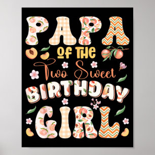 Póster Papa de la dulce niña de 2 años de cumpleaños melo