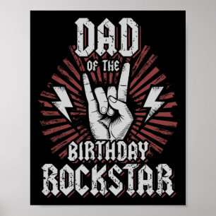 Póster Papá de la estrella de rock del cumpleaños Rocker