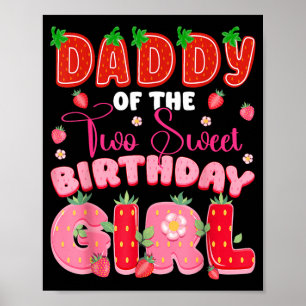 Póster Papá de la niña de 2 cumpleaños dulce
