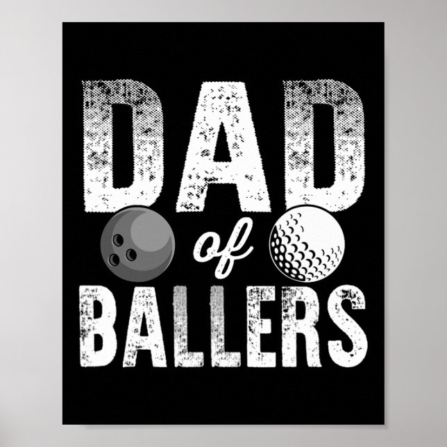 Póster Papá De Llers Golf Bowling Dad Bod (Frente)