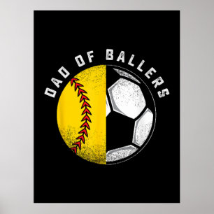 Póster Papá de los jugadores Padre Hijo Jugador de softba
