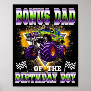 Póster Papá de regalo del cumpleaños del niño Camión mons