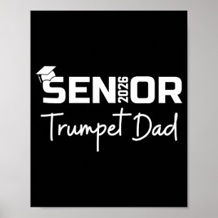 Póster Papá de trompeta sénior 2026 orgulloso padre de ba
