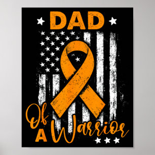 Póster Papá de un guerrero conciencia de leucemia bandera