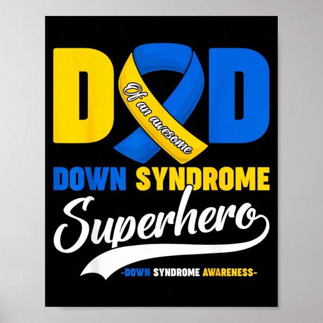 Póster Papá de un Superhéroe con Síndrome de Down Hijos (Frente)