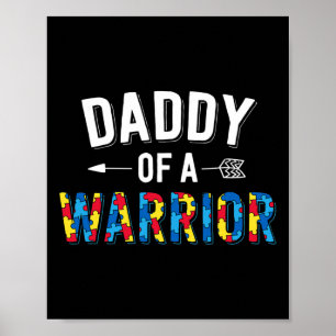 Póster Papa de una familia de guerreros Día Mundial del A
