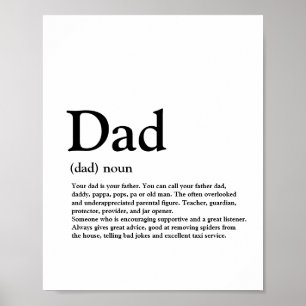 Póster Papá, definición, moderna, tipografía