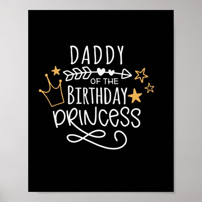 Póster Papá del Día del Padre de la Princesa del Cumpleañ (Frente)