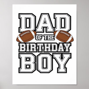 Póster Papá del niño cumpleañero amante del fútbol Famili
