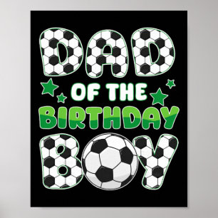 Póster Papá Del Niño Cumpleañero Familia De Fútbol Conjun