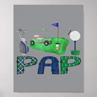 Póster Papa Del Niño Cumpleañero Hoyo En Uno Golf Deporte