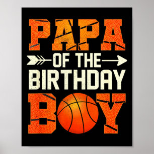 Póster Papa del niño de cumpleaños baloncesto padre da