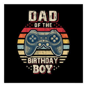 Póster Papá del niño de cumpleaños coincidente Video Juga