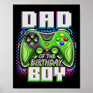 Póster Papá Del Niño De Cumpleaños Que Coincide Con El Ju