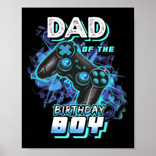 Póster Papá Del Niño De Cumpleaños Que Coincide Con El Ju