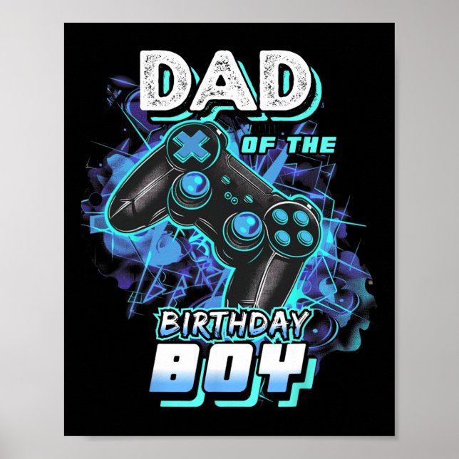 Póster Papá Del Niño De Cumpleaños Que Coincide Con El Ju (Frente)