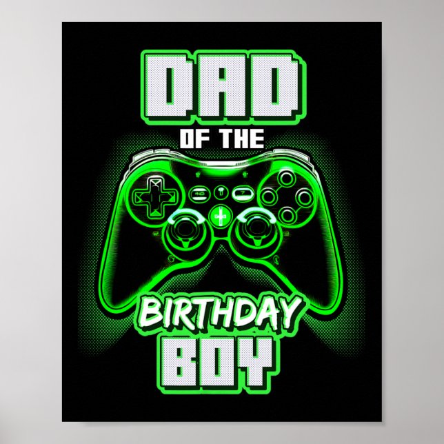 Póster Papá Del Niño De Cumpleaños Que Coincide Con El Ju (Frente)