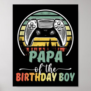 Póster Papá Del Niño De Cumpleaños Video Gamer Coincidien