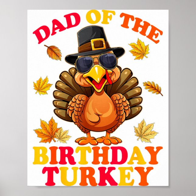 Póster Papá del pavo de cumpleaños Feliz cumpleaños de Ac (Frente)