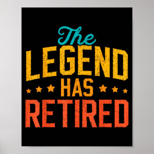 Póster Papá Divertido Abuelo Jubilación La Leyenda Se Ha