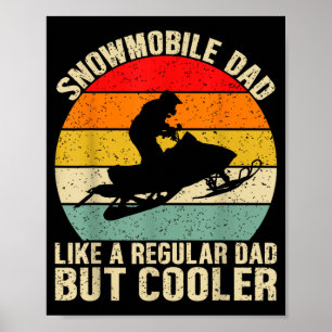 Póster Papá divertido de moto de nieve como un regular pe
