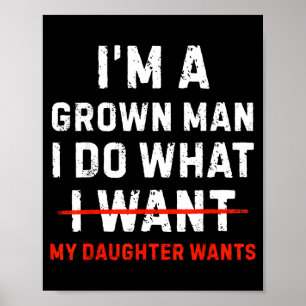 Póster Papá divertido padre un hombre adulto hace lo que