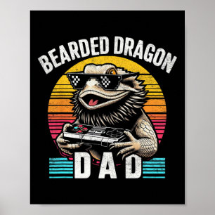 Póster Papá Dragón Videojuego Antiguo Amante de Lagartos