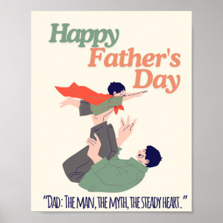 Póster Papá: El hombre. El Mito. El Día del Padre del Cor