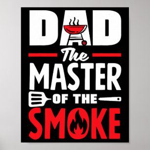 Póster Papá el maestro de la barbacoa del Día del Padre H