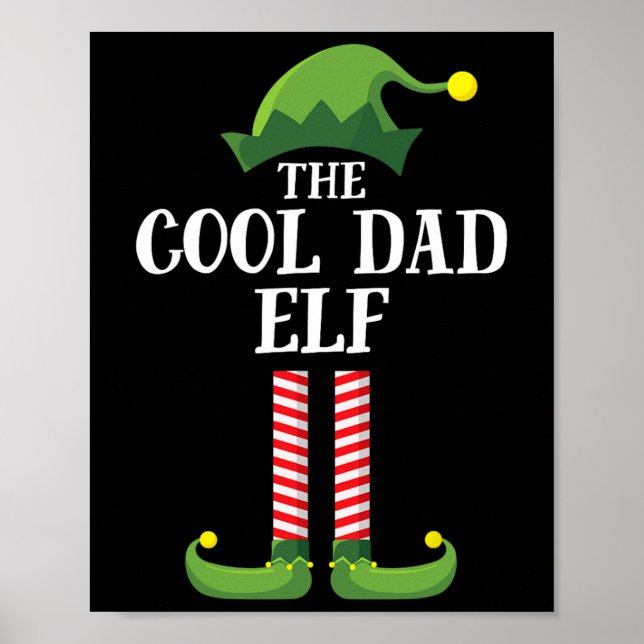 Póster Papá Elfo Genial Grupo Familiar Parejo Fiesta de N (Frente)