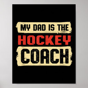 Póster Papá es el entrenador de hockey Día del padre juga