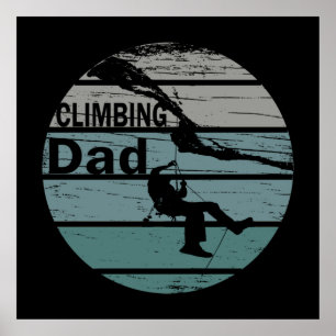 Póster papá escalador de roca