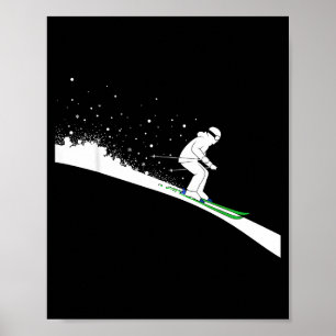 Póster Papá Esquí de Nieve Deportes de Invierno Divertido