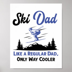 Póster Papá Esquí Hombre Como Un Papá Regular Amante Del