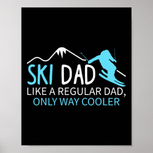 Póster Papá Esquí Hombre Divertido Esquiador Deportes De 