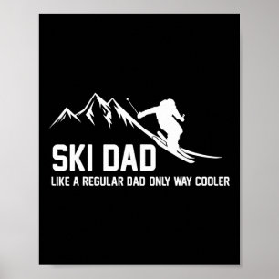 Póster Papá esquiador divertido aventura nevada amantes d