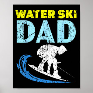 Póster Papá esquiando en el agua papá esquí acuático día