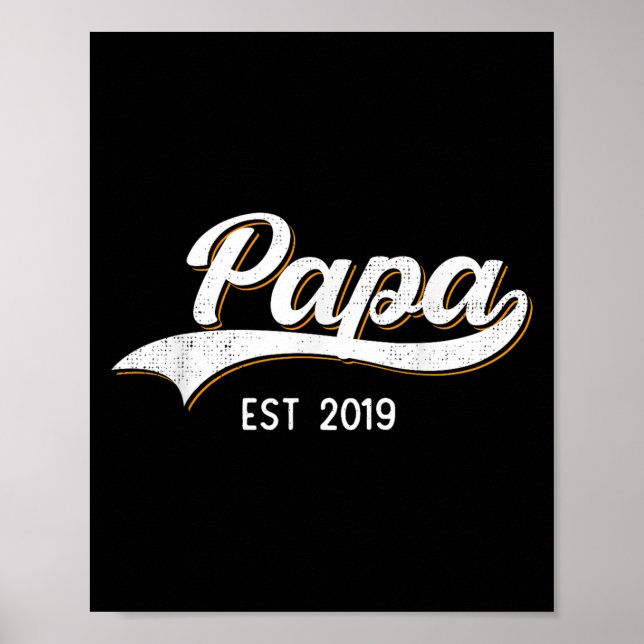 Póster Papa Est 2019 Soon To Be Grandpa To Be Announcemen (Frente)