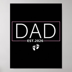 Póster Papá Est. 2026 Esperando bebé 2026 Padre 2026 Nuev