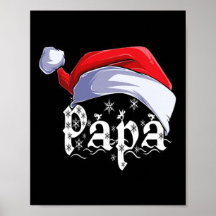 Póster Papá Feliz Navidad Papá Noel Partido de la Familia
