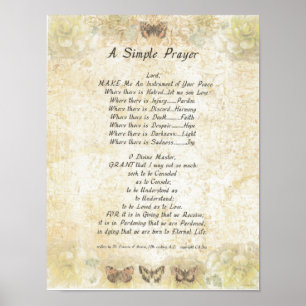 Póster PAPA FRANCIS= ST FRANCIS PRAYER=Butterfly SIMPLE