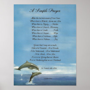 Póster PAPA FRANCIS= ST FRANCIS PRAYER=Dolphins SIMPLE